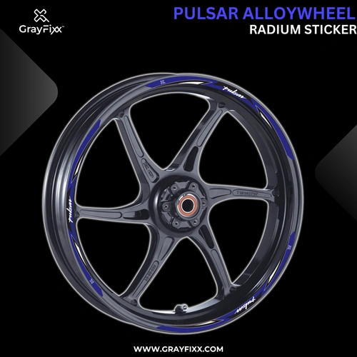 Alloy Wheel Radium Sticker for Pulsar | Made in Premium Radium with FPF (Fade Protection Film), Waterproof, Precut Sticker, Pack Of 12